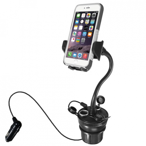 Car cup holder mount with USB charger - iPhone/smartphone