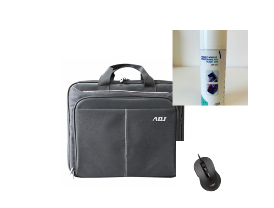 Notebook Kit 15,6'' ADJ Easy Bag + Screen cleaner + Mouse