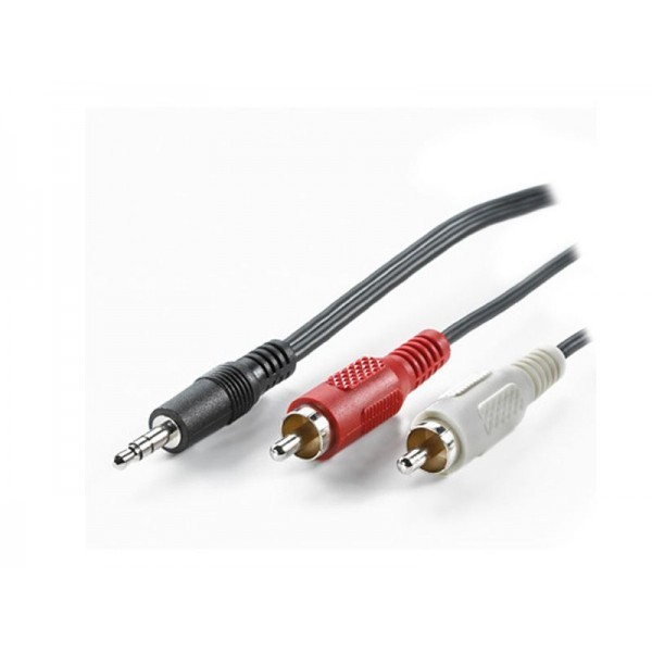 Cable 1 x 3,5 mm + 2 RCA M/M1,5 m  - Black - BLISTER
