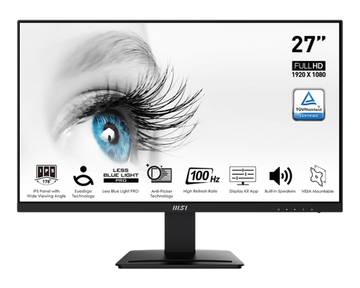 [MP273A] Monitor MSI Pro 27"-HDMI/ DisplayPort/VGA- IPS- Anti Blue Light - Speakers 