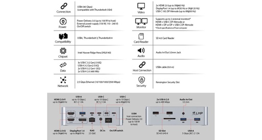 [LMP26770] LMP USB4 Superdock 2 - 15 Port Space Grey