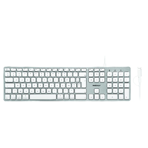 [UCZKEYHUBW-FR] USB-C toetsenbord met 3 USB-poorten voor Mac - Azerty  