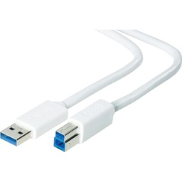 [320-00020] USB 3.0 Cable Type A / Type B - M/M - 3 m - White - BLISTER