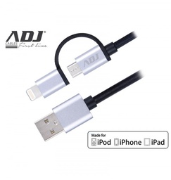 [110-00099] 2-in-1 Cable - Lightning/Micro USB - Nylon - 1,5m