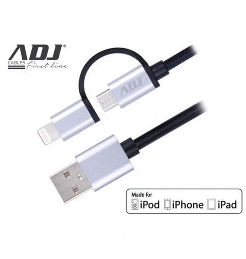 [110-00099] 2-in-1 Cable - Lightning/Micro USB - Nylon - 1,5m