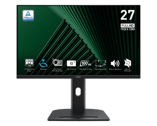 [MP275P] Monitor MSI Pro 27"-HDMI / DP- IPS- Speaker - Anti Blue Light - Height / Pan / Tilt Adjustable